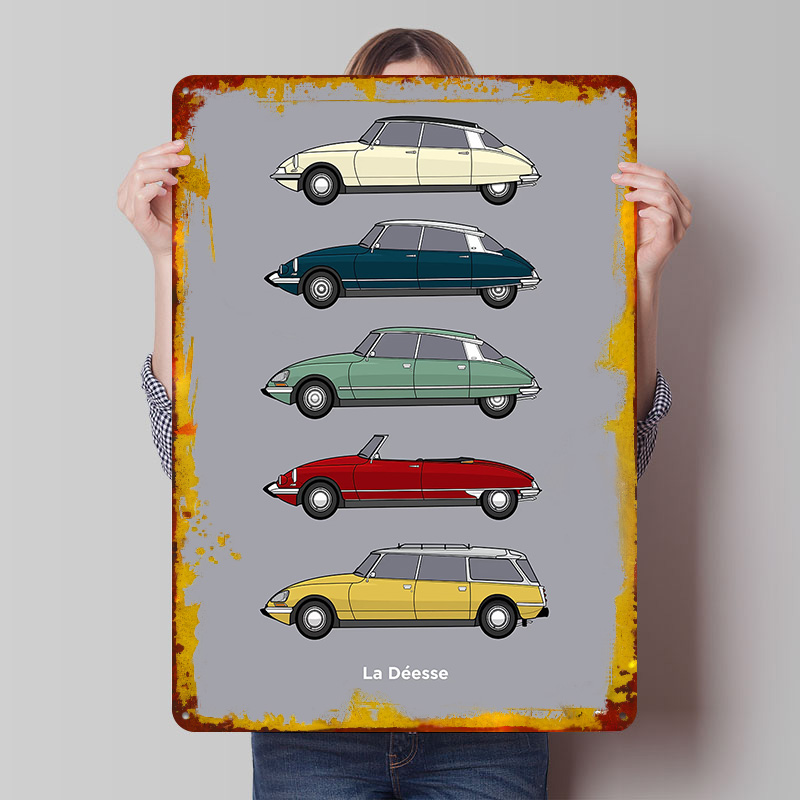 Vintage Collectible Tins - French Car DS Collection Tin Poster