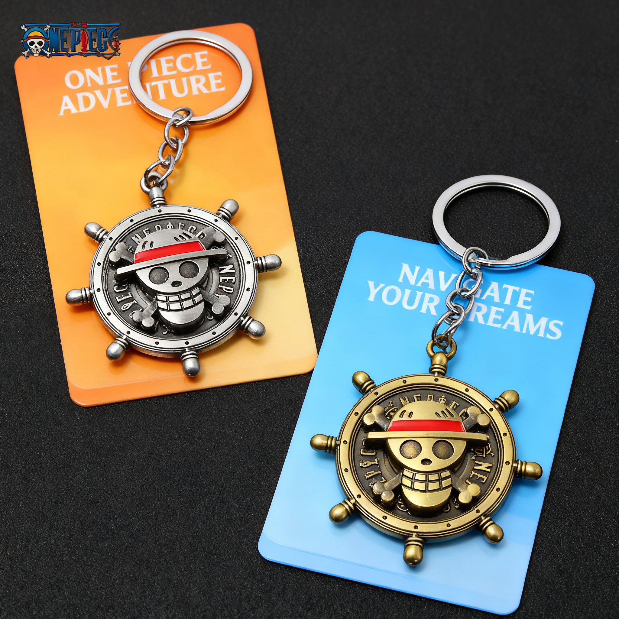Vintage Item - One Piece Anime Keychain Luffy Straw