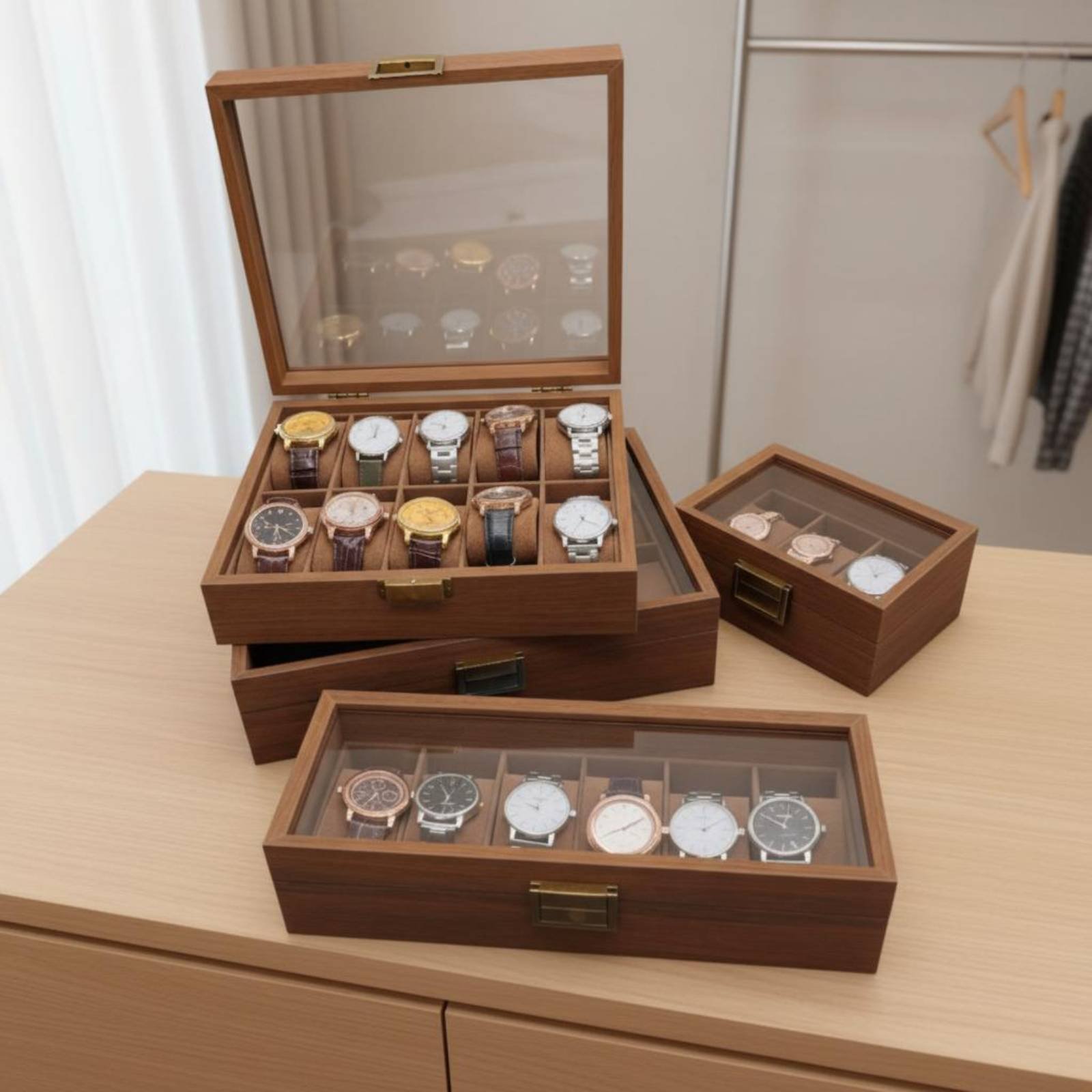 Vintage Watch Collecting - Wooden Watch Display Case Vintage Design