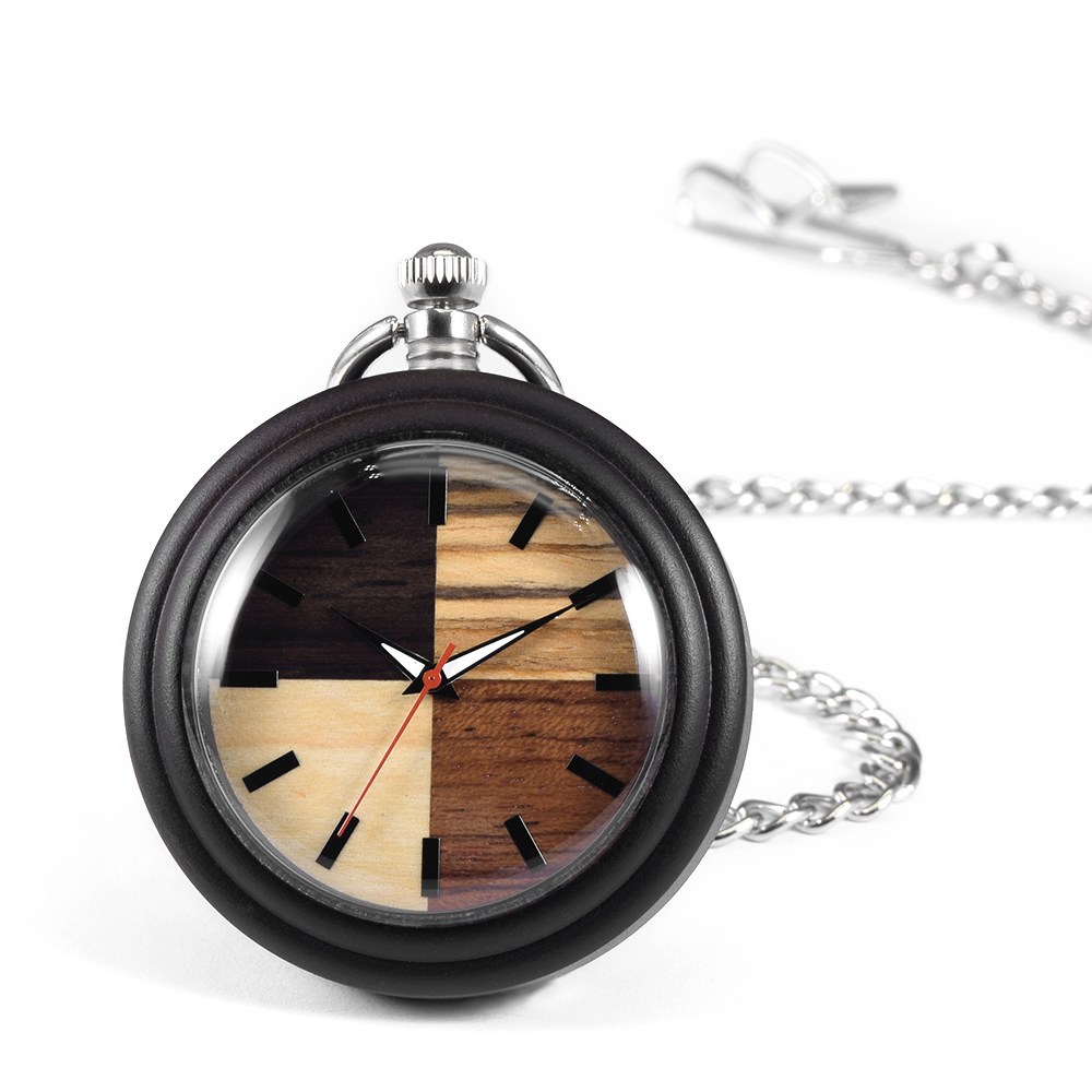 Vintage Watch Collecting - Vintage Collectible Wood Quartz Pocket Watch