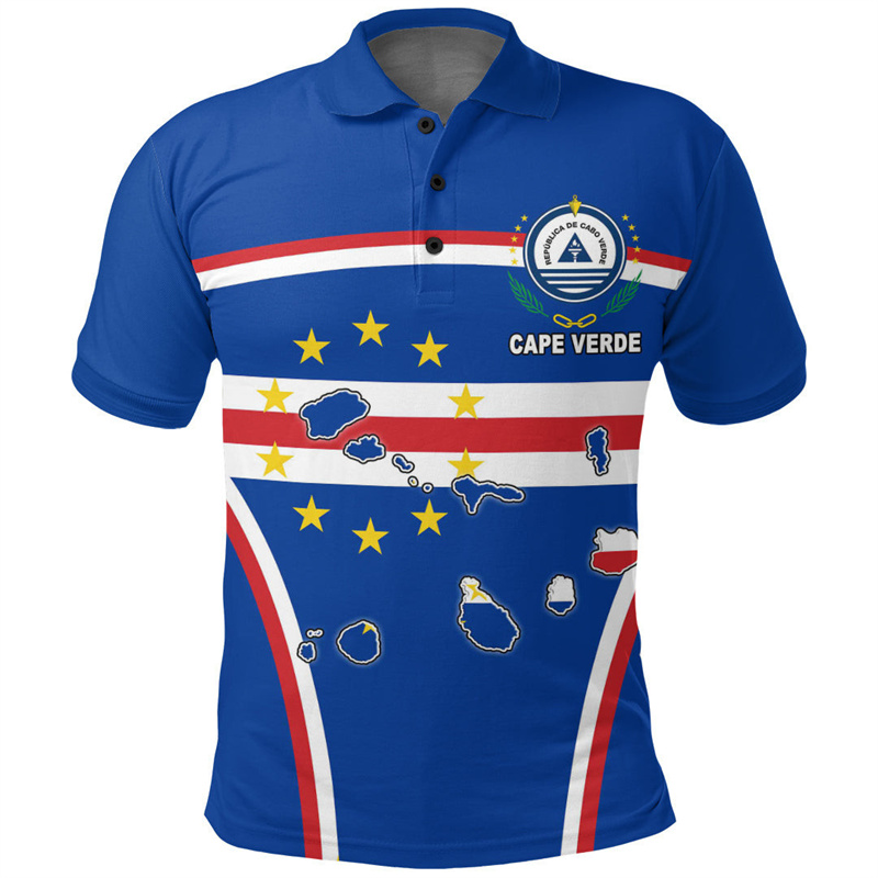 Vintage Collectible Buttons - Cabo Verde Flag Map 3D Printed