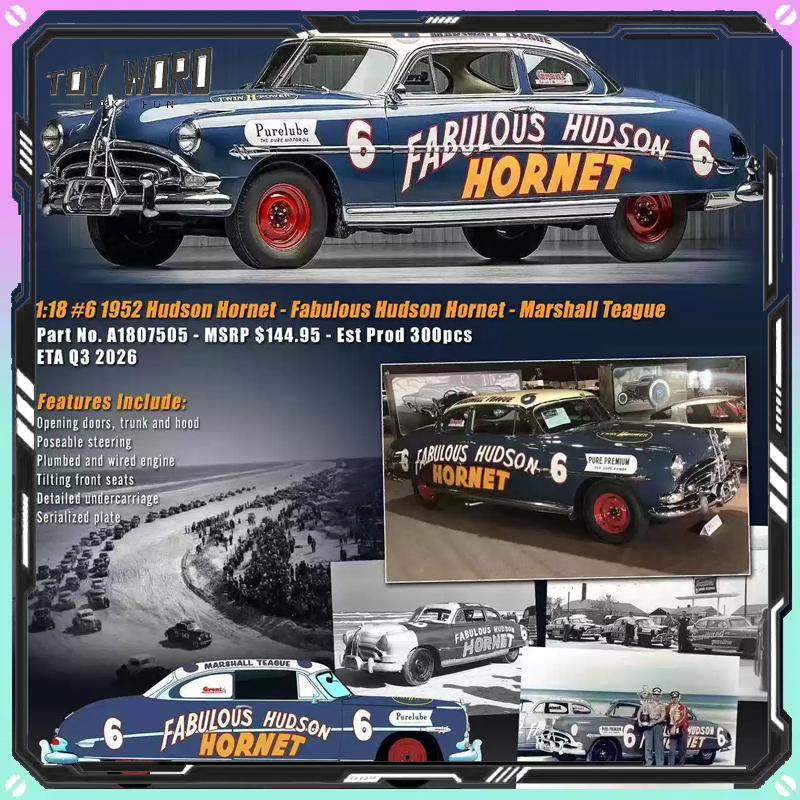 Vintage Collectible Hot Wheels - New ACME 1/18 Scale 1952 Hudson