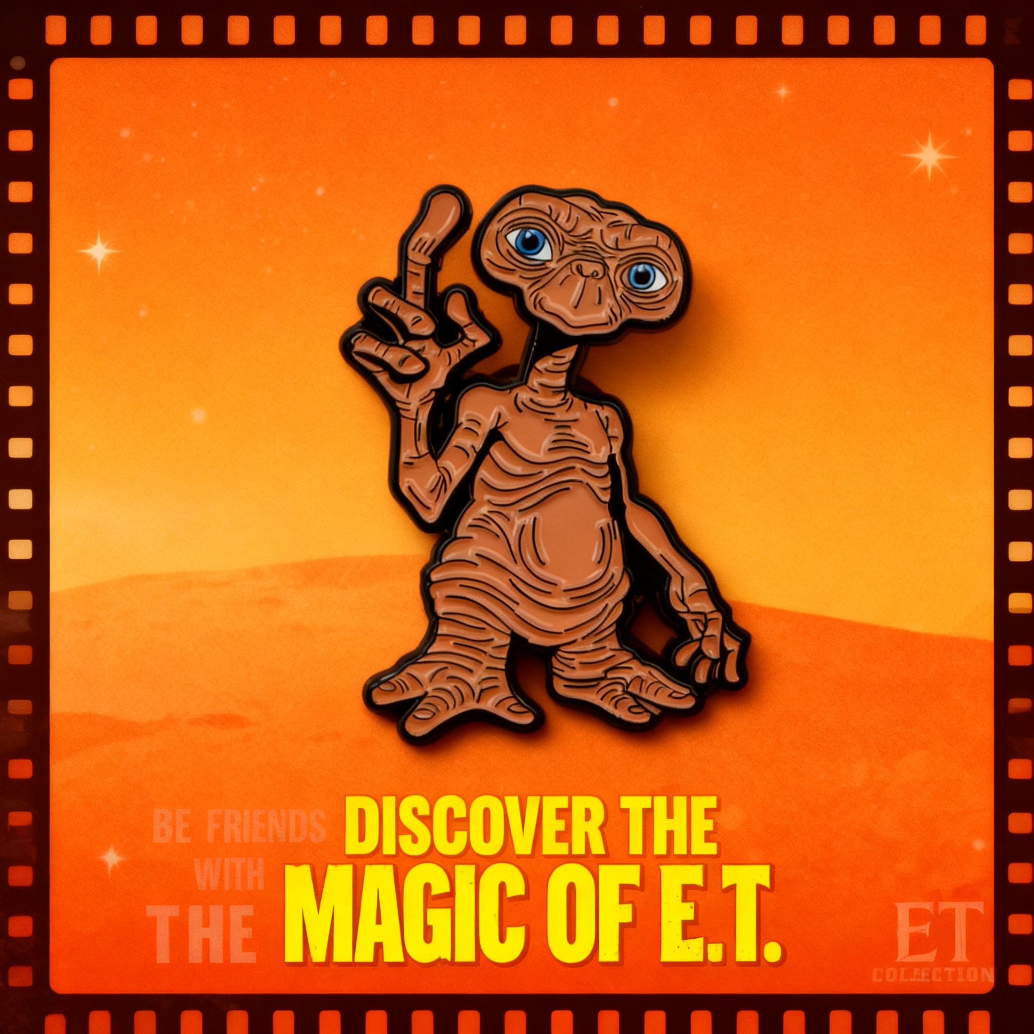 Vintage Item - Vintage Funny Alien Enamel Cartoon Badge