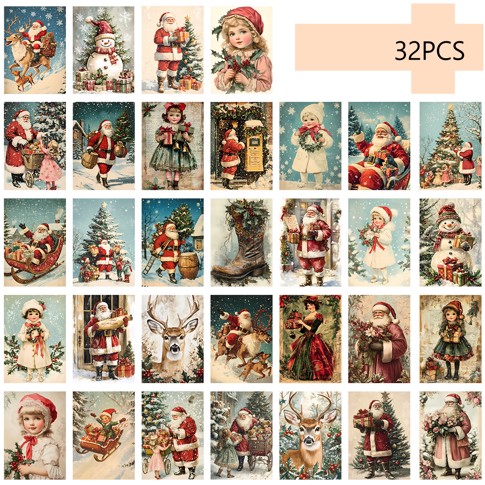 32pcs, vintage Christmas postc - Vintage Collectible Santa 리뷰 및 가격