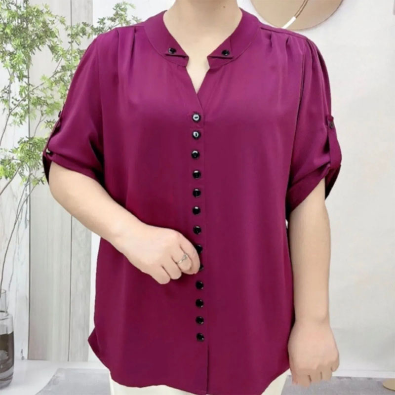 Basic Loose V-Neck Blouse Comm - Vintage Collectible Buttons 리뷰 및 가격