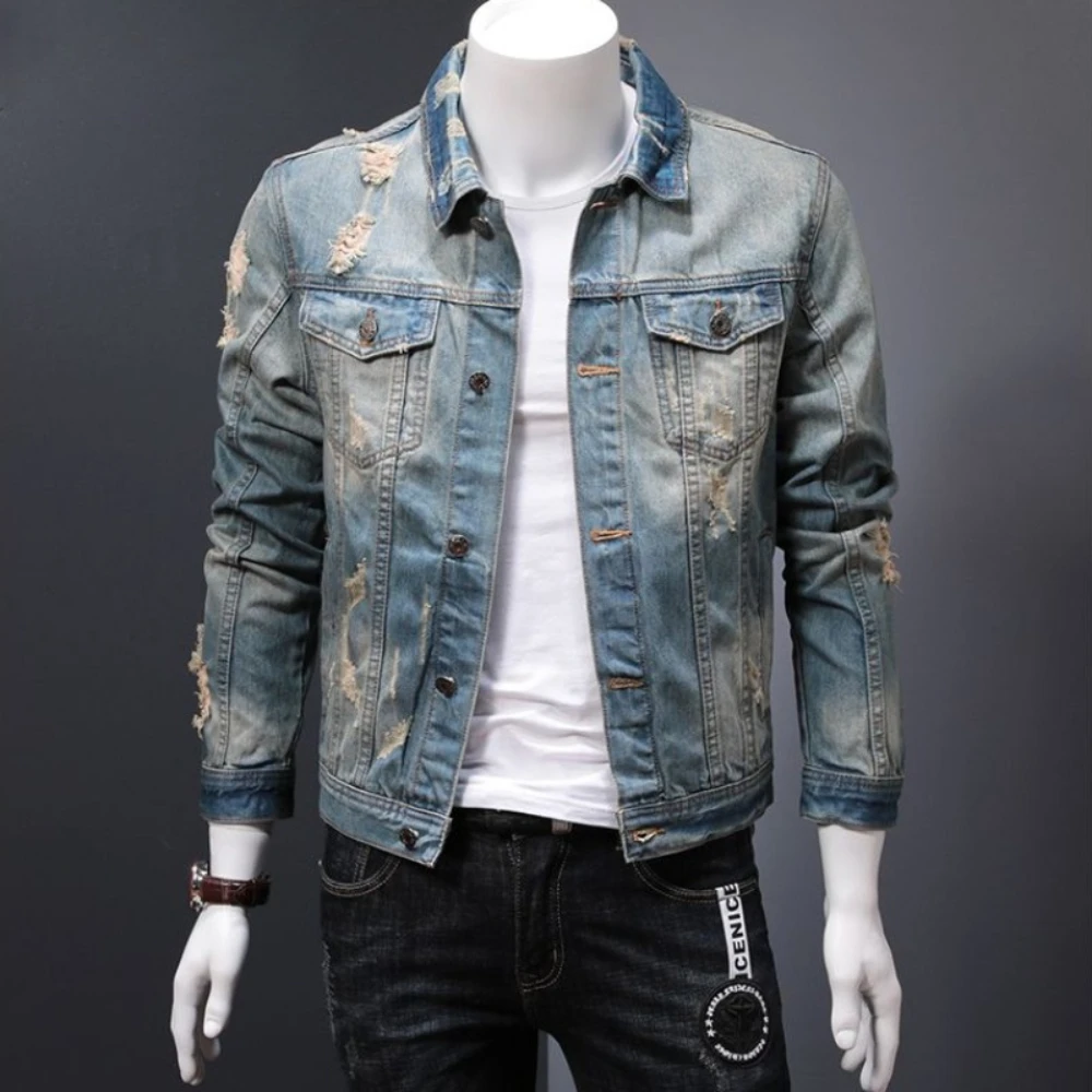Padded Denim Jackets Man Warm  - Vintage Collectible Buttons 리뷰 및 가격