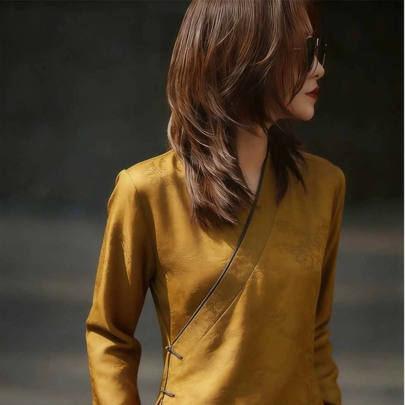 Chinese Style Women's Blouses  - Vintage Collectible Buttons 리뷰 및 가격