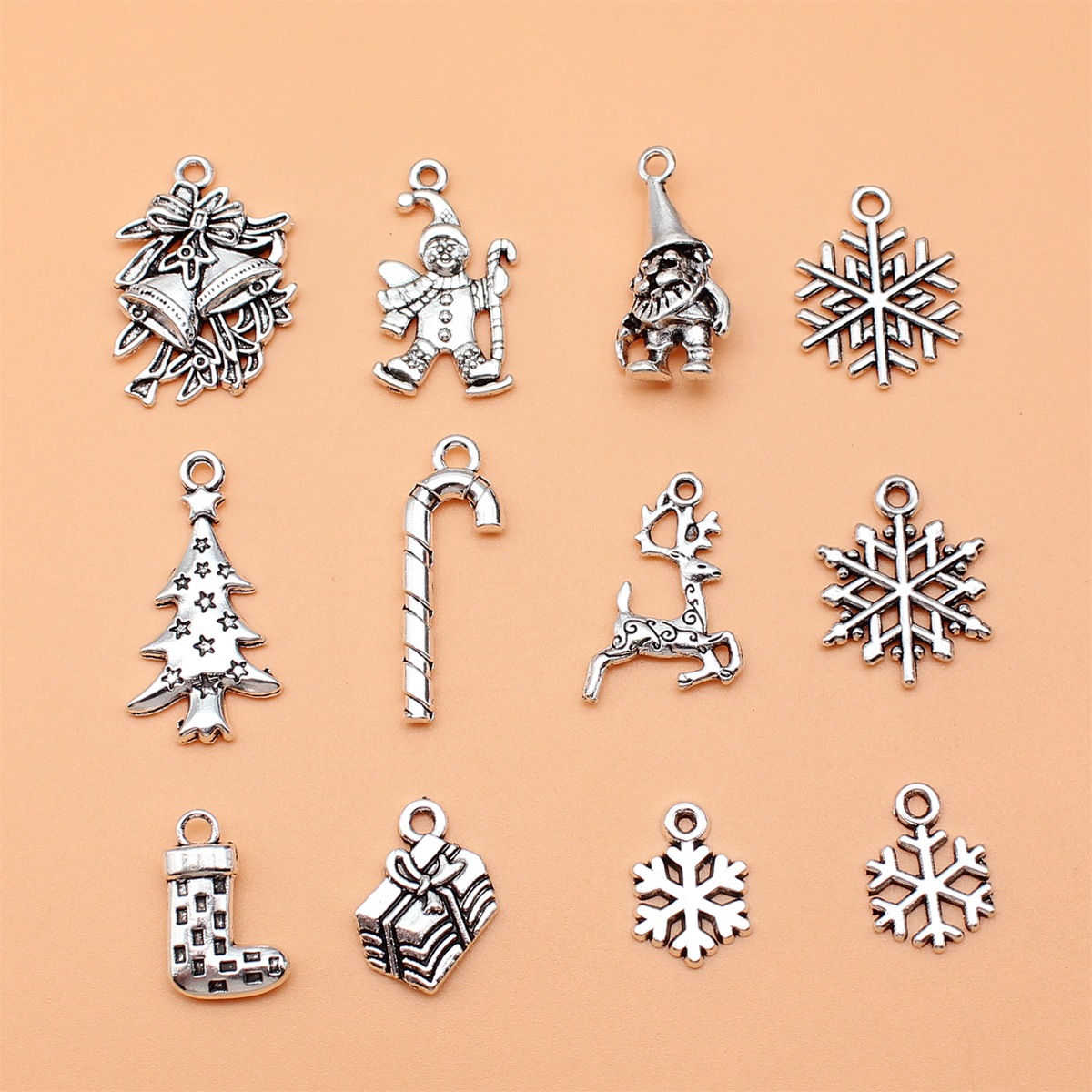 12pcs Antique Silver Color Chr - Vintage Collectible Santa 리뷰 및 가격