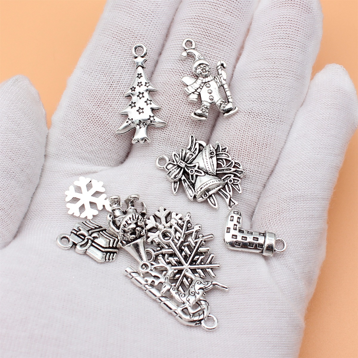 12pcs Antique Silver Color Chr - Vintage Collectible Santa 리뷰 및 가격