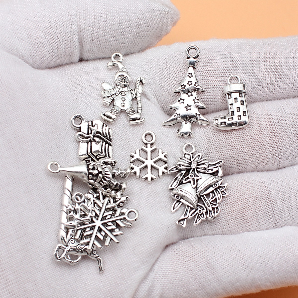 12pcs Antique Silver Color Chr - Vintage Collectible Santa 리뷰 및 가격