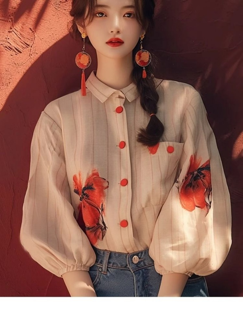 Vintage Women's Shirts Printed - Vintage Collectible Buttons 리뷰 및 가격
