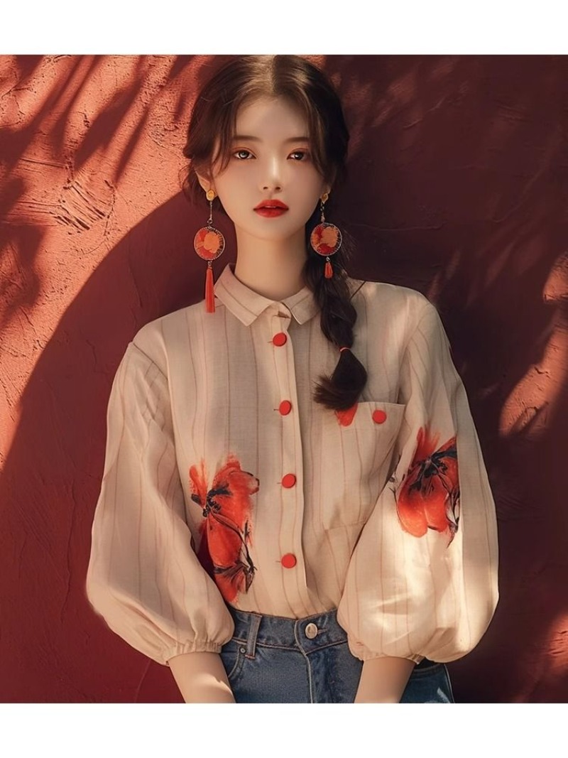 Vintage Women's Shirts Printed - Vintage Collectible Buttons 리뷰 및 가격