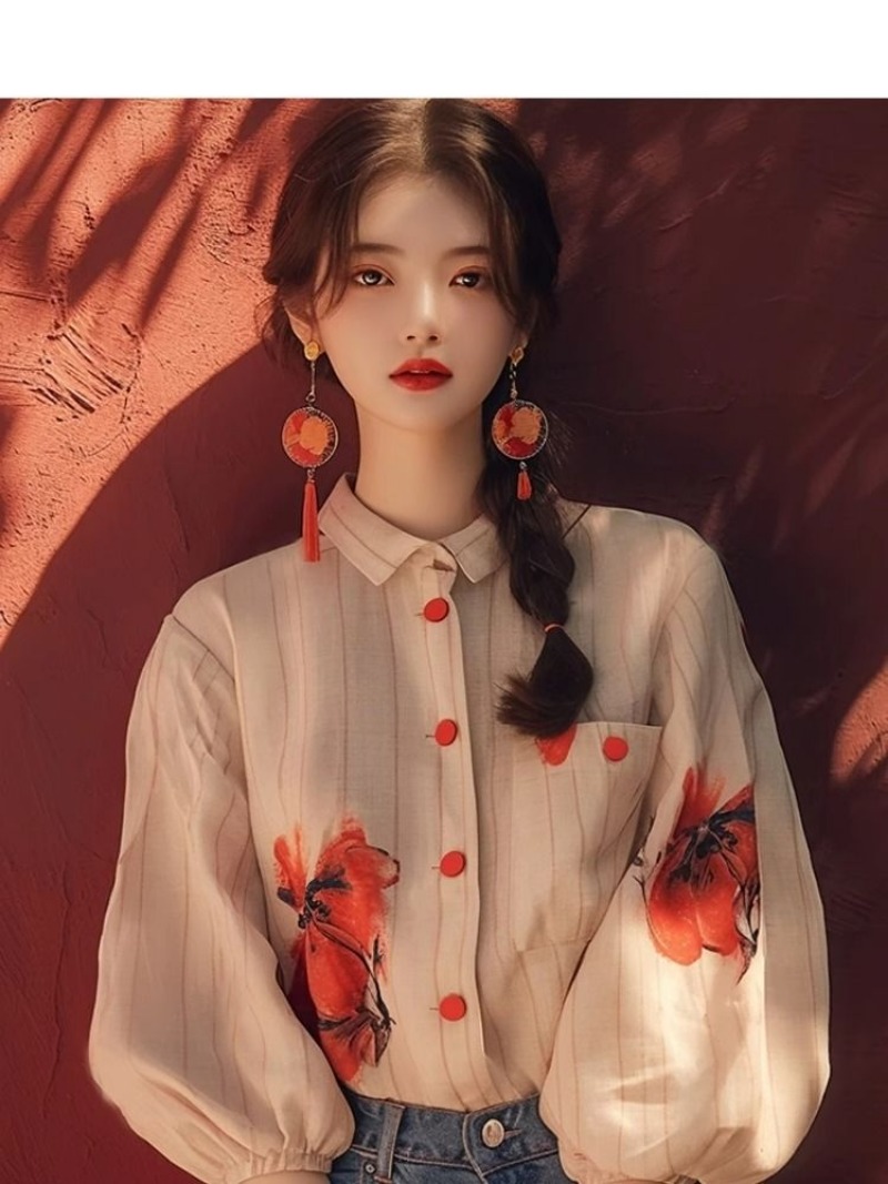 Vintage Women's Shirts Printed - Vintage Collectible Buttons 리뷰 및 가격