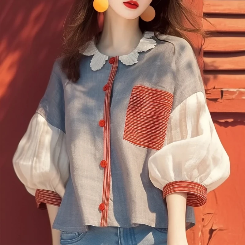 Chiffon Vintage Women's Shirt  - Vintage Collectible Buttons 리뷰 및 가격