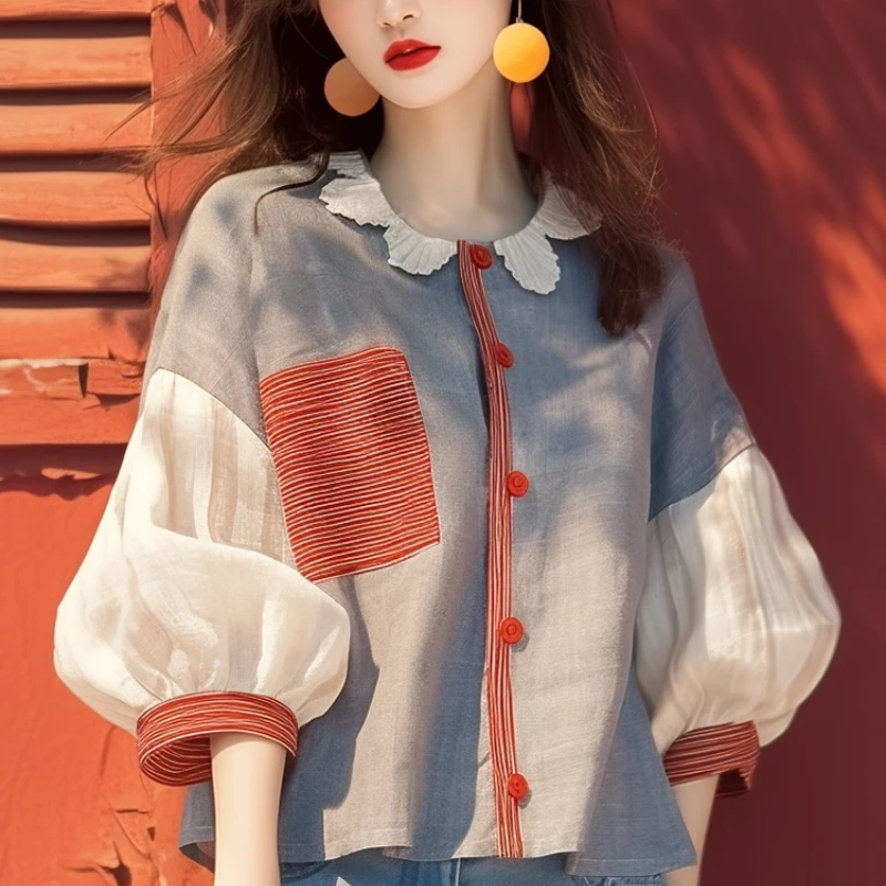 Chiffon Vintage Women's Shirt  - Vintage Collectible Buttons 리뷰 및 가격